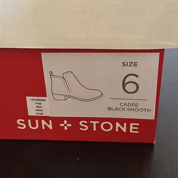 Sun + Stone Womens BLACK Bootie Size 6 - Picture 6 of 7